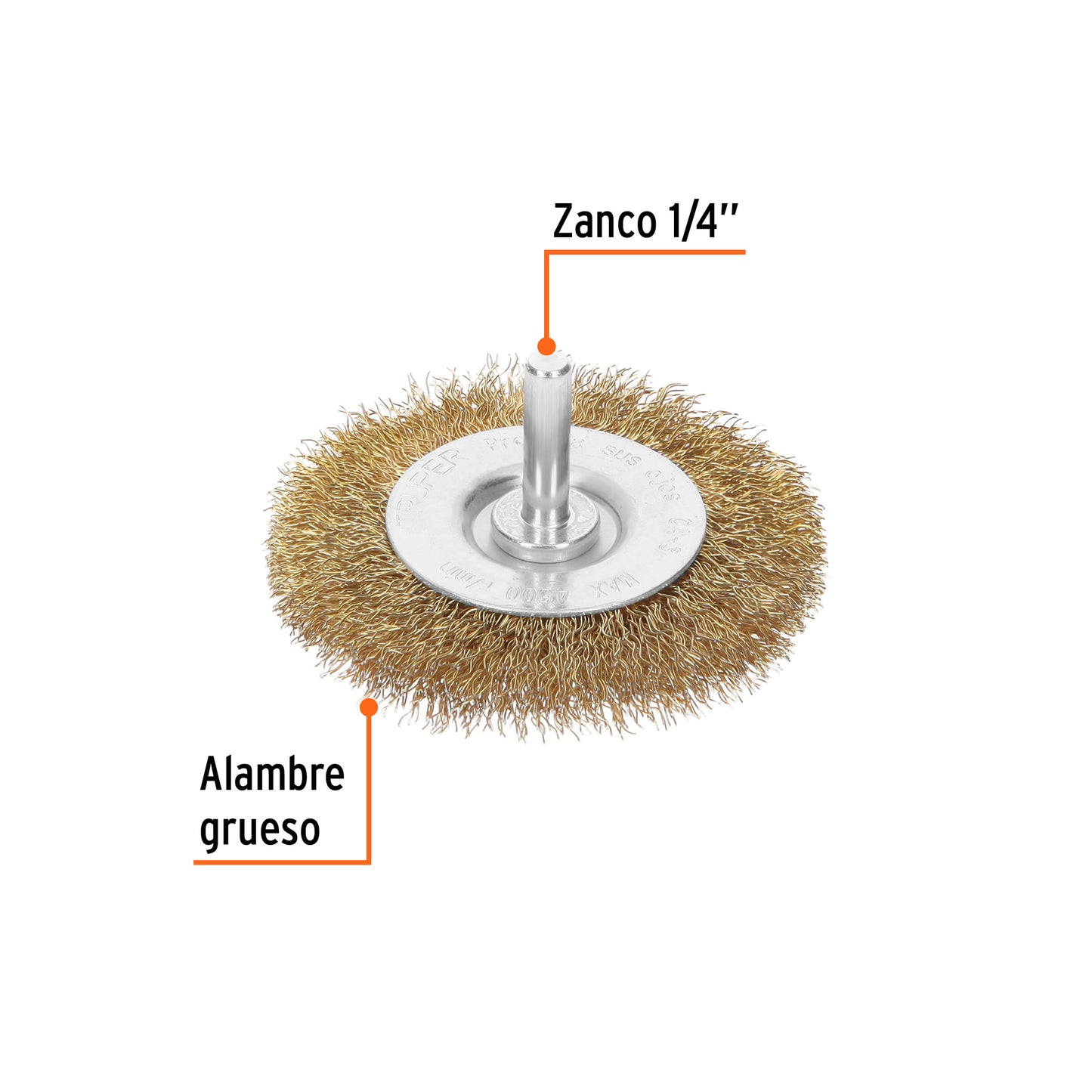 Carda Circular de Alambre Grueso con Zanco 1/4" – Truper