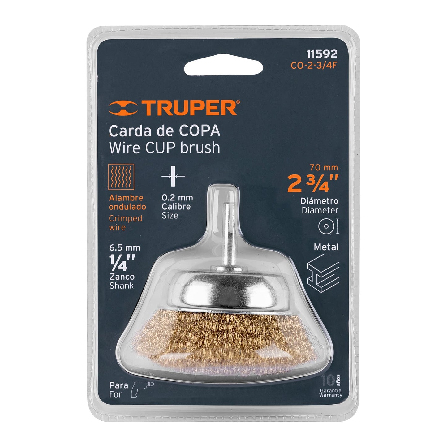 Carda de copa 2-3/4" alambre fino para taladro - Truper