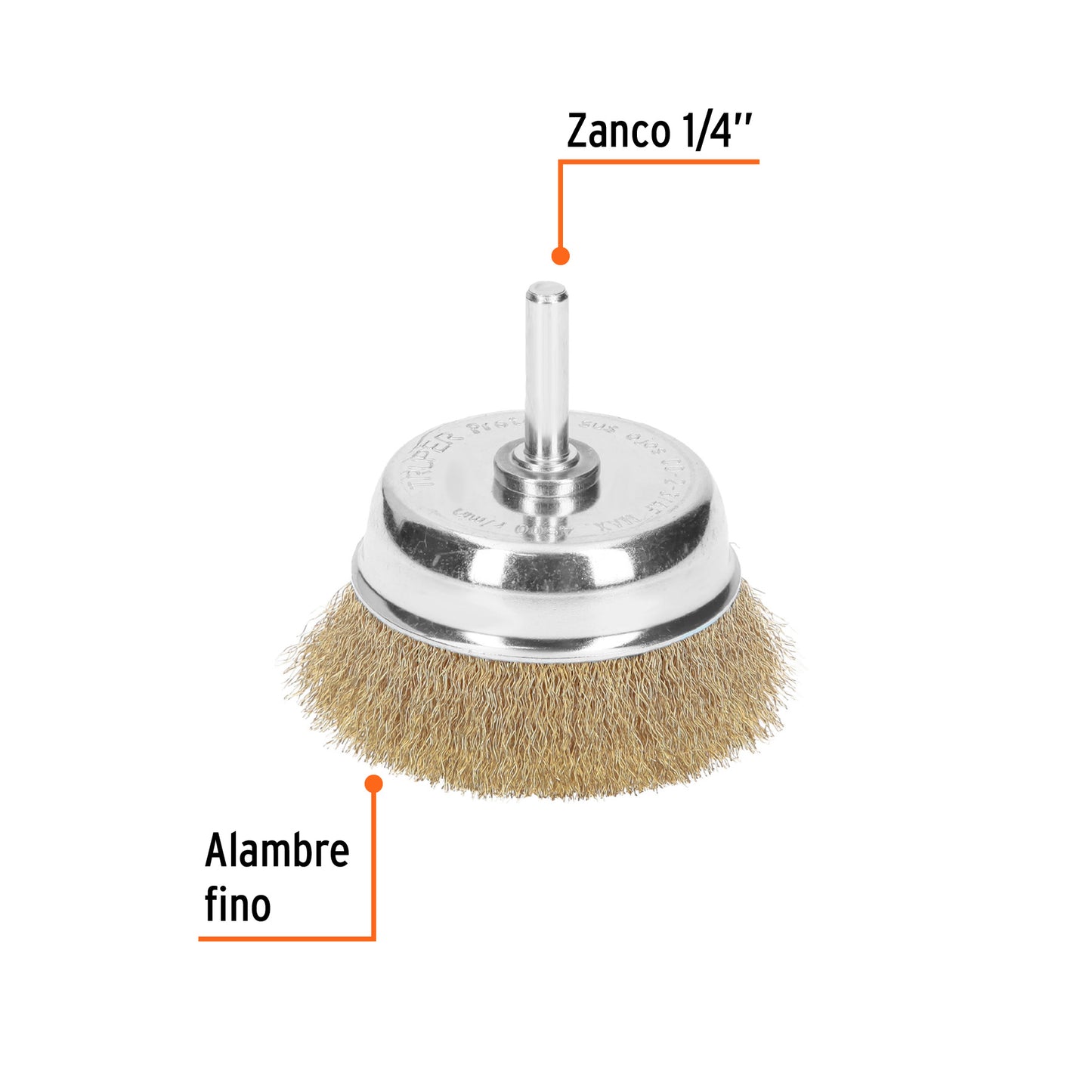 Carda de copa 2-3/4" alambre fino para taladro - Truper