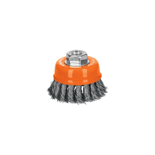 Carda copa 3" alambre trenzado fino M14 - Truper