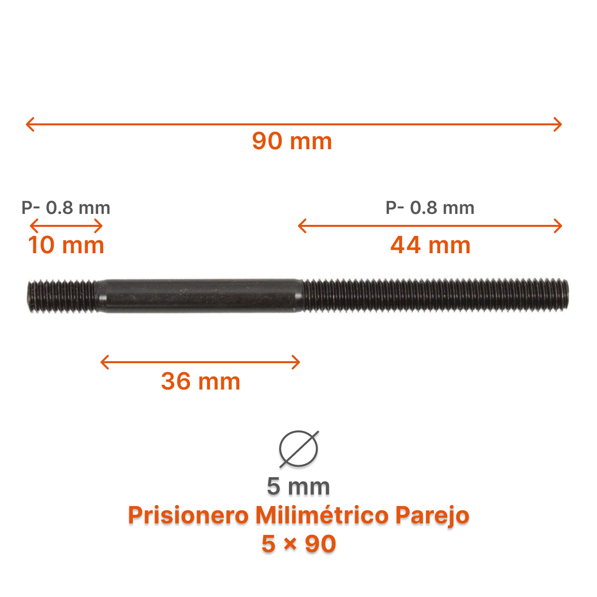 Prisionero Milimétrico Parejo M5 – Varias Medidas