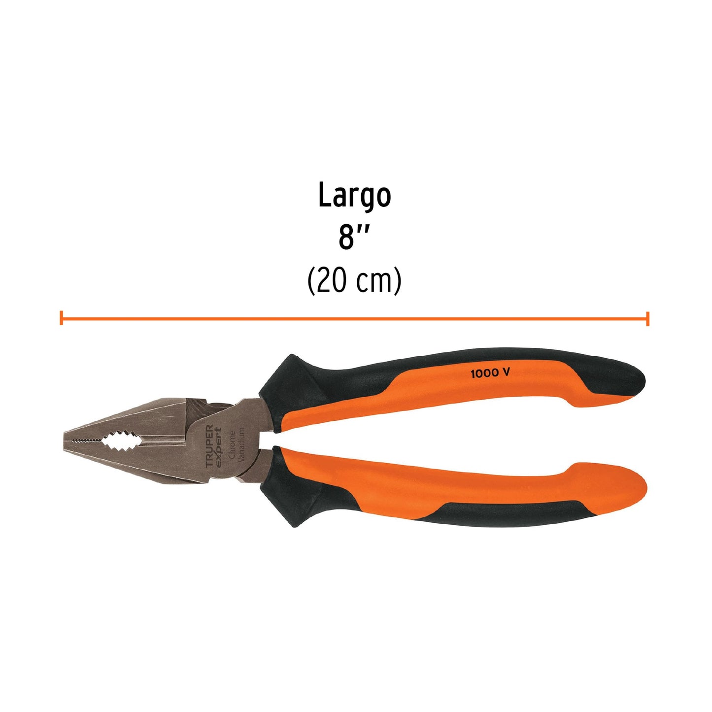 Pinza para Electricista 8" Alta Palanca Comfort Grip – Truper Expert