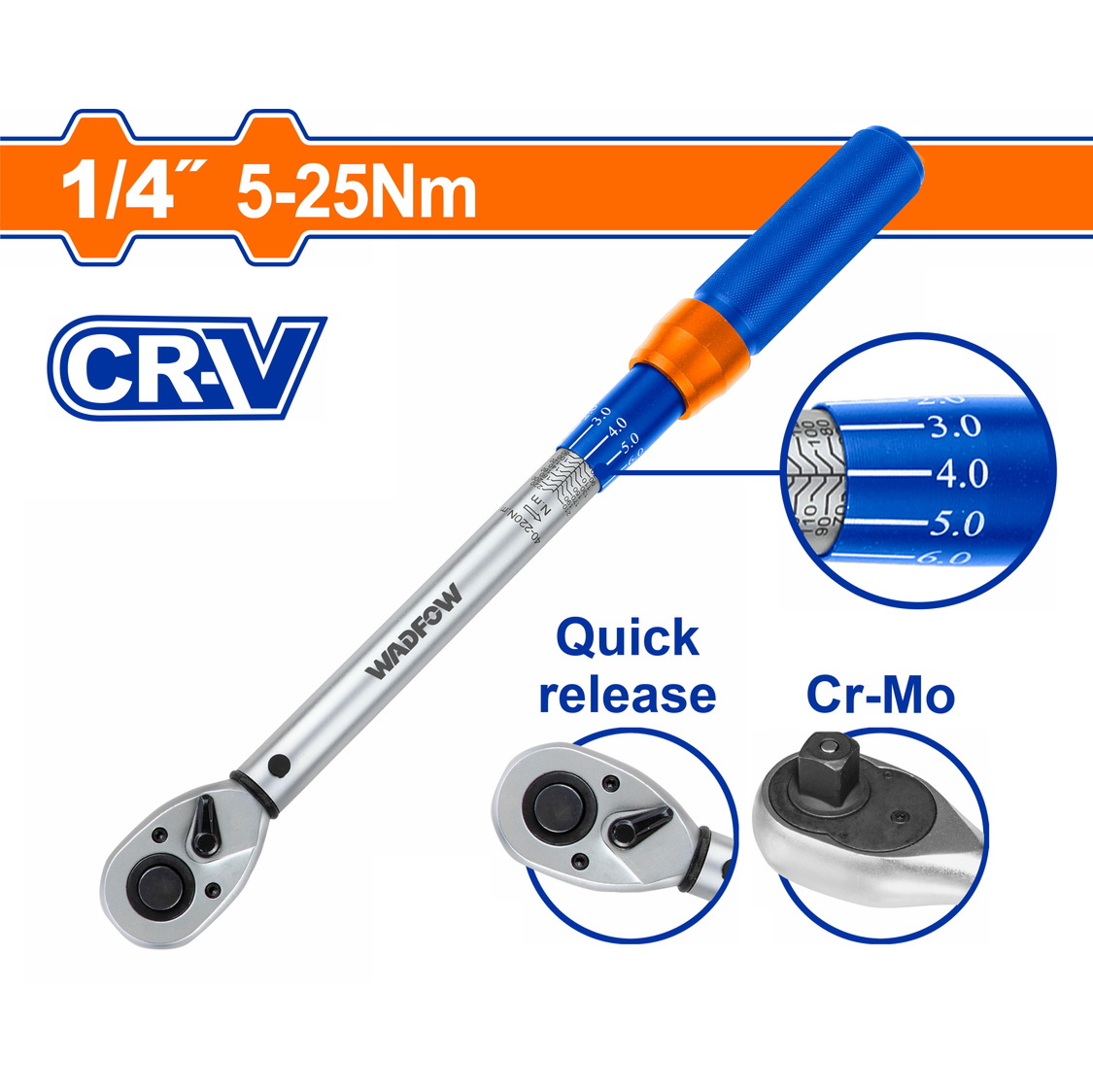 Llave Dinamométrica 1/4" 5-25 Nm – Wadfow