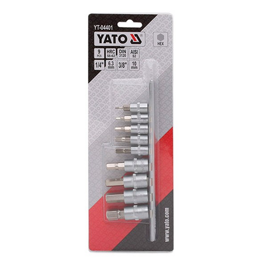 Juego de Dados Allen 9 Piezas 1/4” y 3/8” – Yato