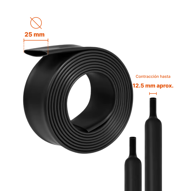 Tubo Termorretráctil Negro – Venta por Metro