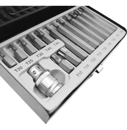 Juego de Puntas Torx 1/2” – 15 Piezas Largo Estándar y Extra Largo – Force