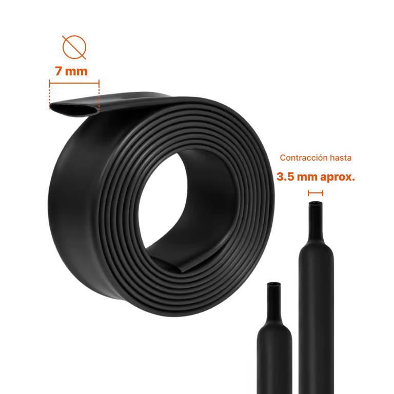 Tubo Termorretráctil Negro – Venta por Metro