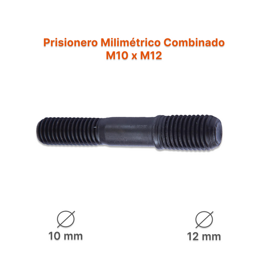 Prisionero Milimétrico Diámetro Combinado M10 x M12 P 1.50 - 1.50 – Varias Medidas
