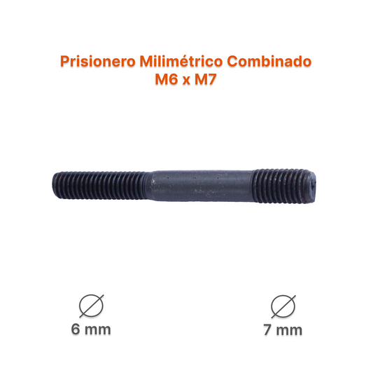 Prisionero Milimétrico Diámetro Combinado M6 x M7 P 1.00 – Varias Medidas