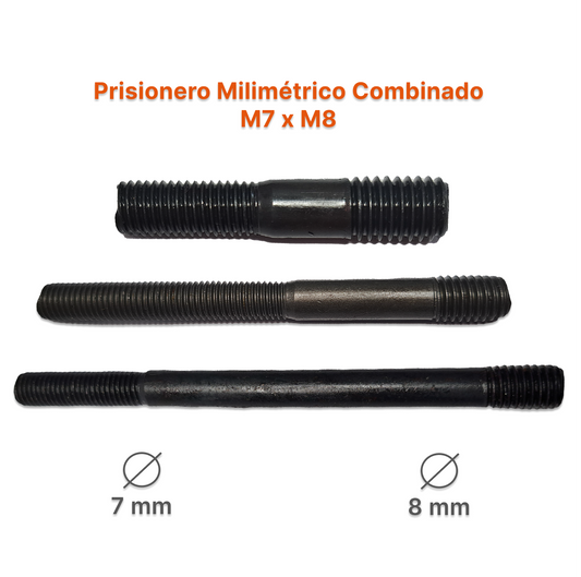 Prisionero Milimétrico Diámetro Combinado M7 x M8 P 1.00 - 1.25 – Varias Medidas
