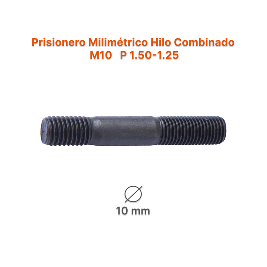 Prisionero Milimétrico Hilo Combinado M10 P 1.50 - 1.25 – Varias Medidas