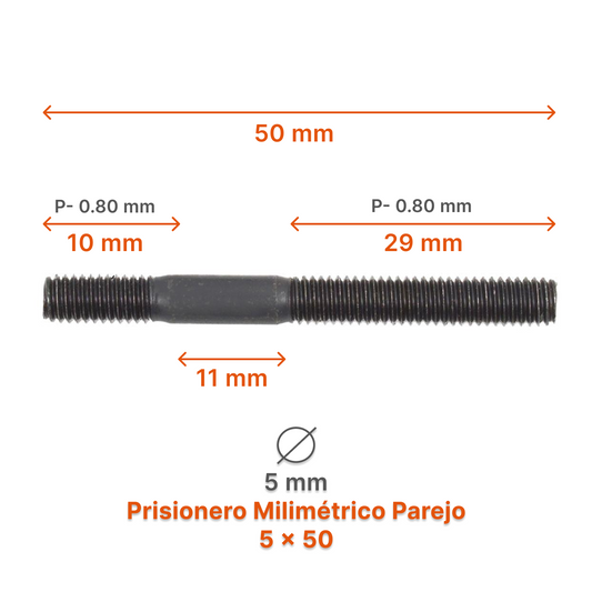 Prisionero Milimétrico Parejo M5 – Varias Medidas