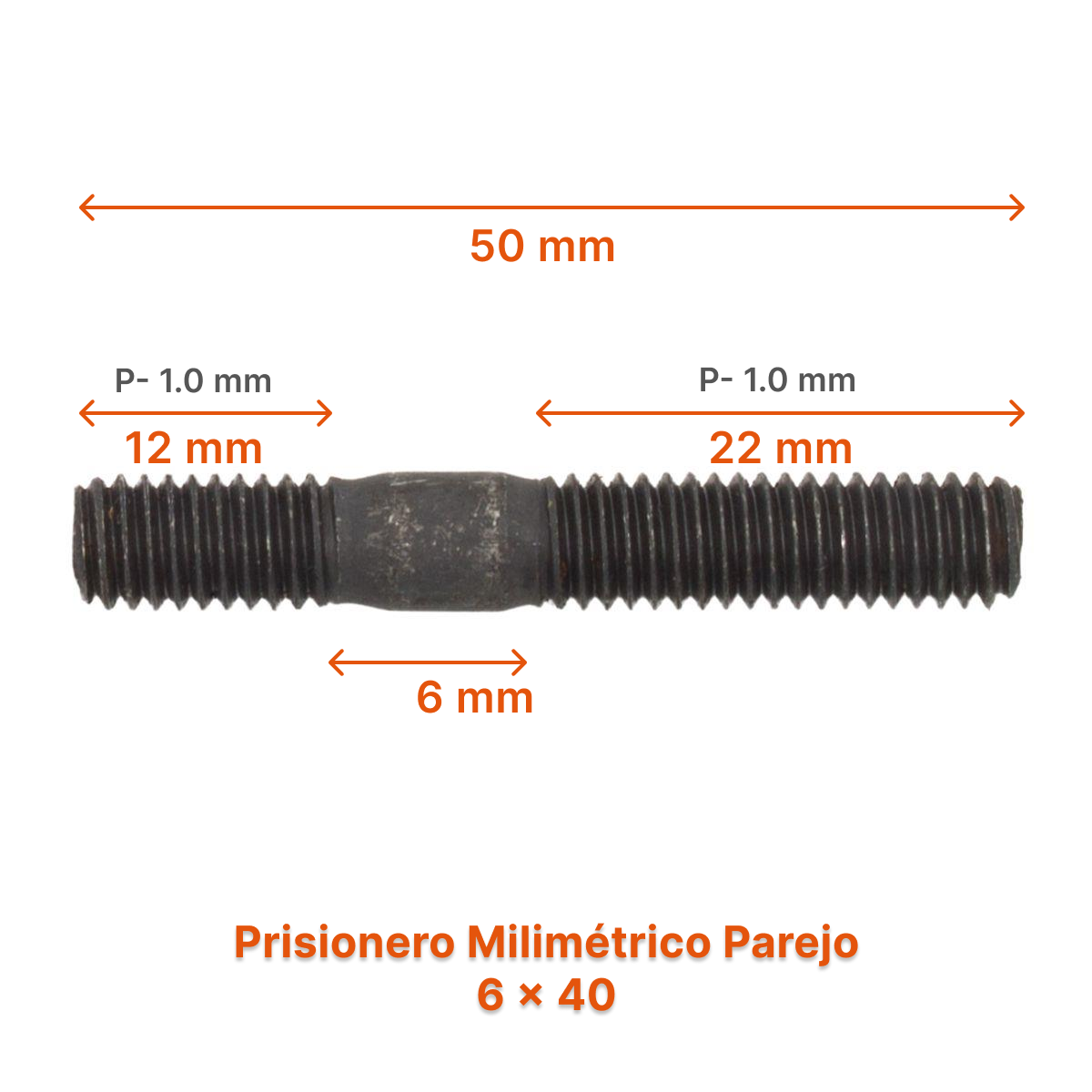 Prisionero Milimétrico Parejo M6 – Varias Medidas