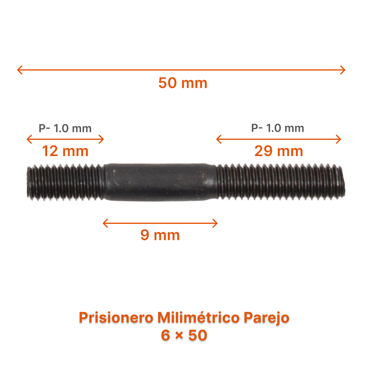 Prisionero Milimétrico Parejo M6 – Varias Medidas
