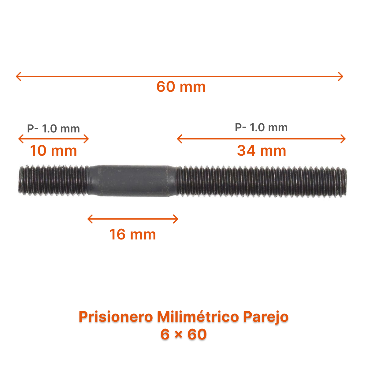 Prisionero Milimétrico Parejo M6 – Varias Medidas