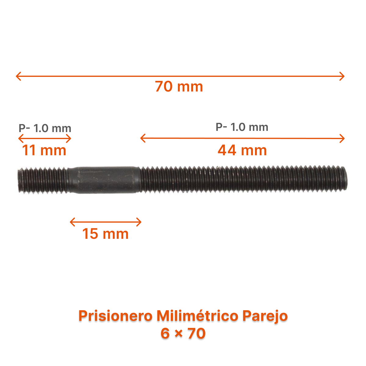 Prisionero Milimétrico Parejo M6 – Varias Medidas