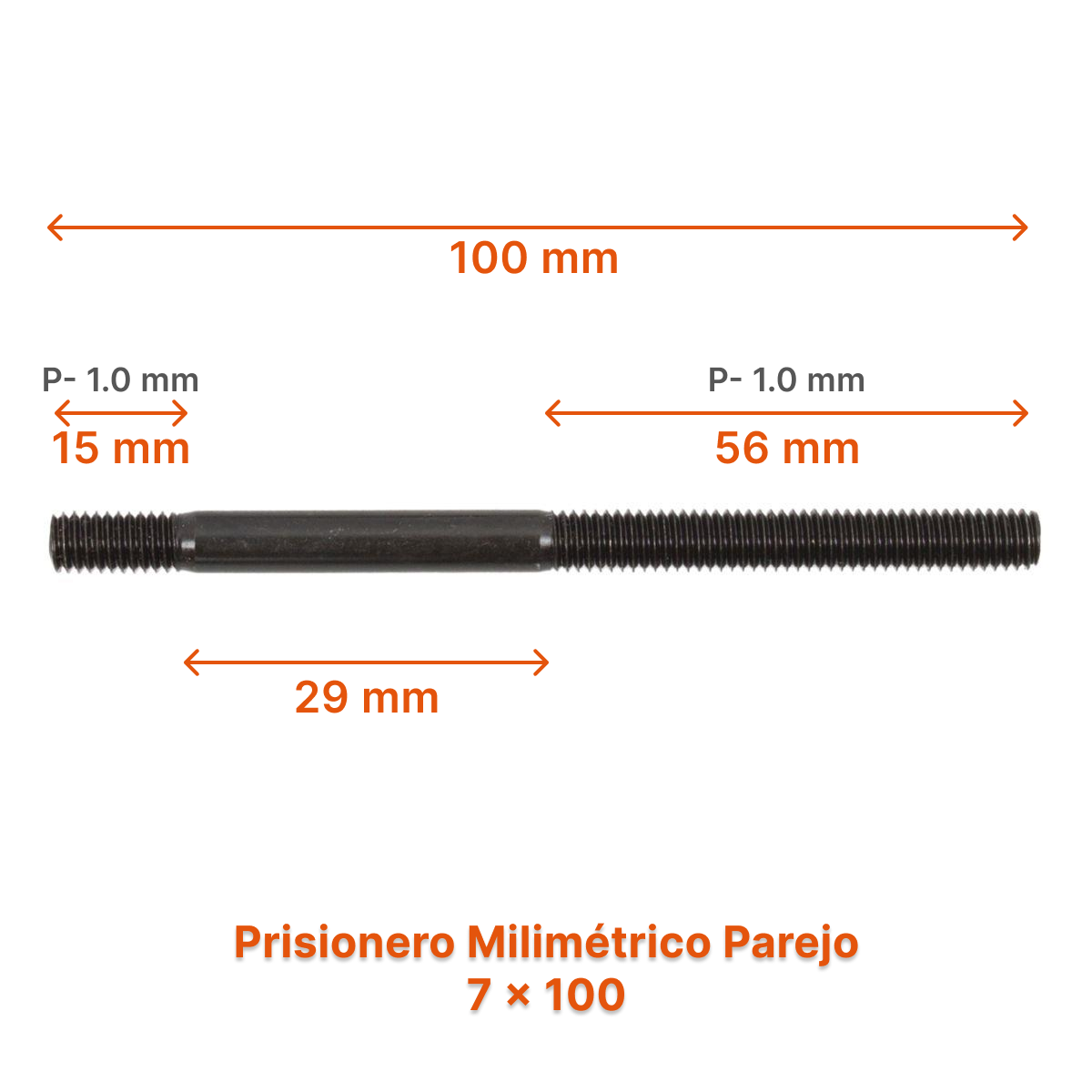 Prisionero Milimétrico Parejo M7 – Varias Medidas