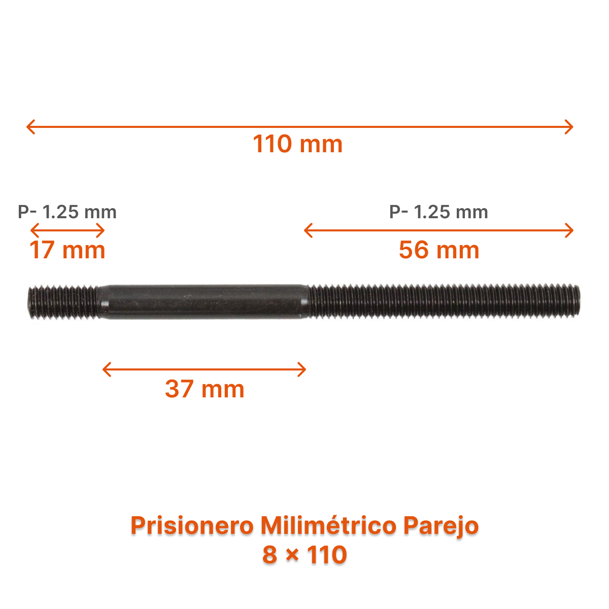 Prisionero Milimétrico Parejo M8 – Varias Medidas