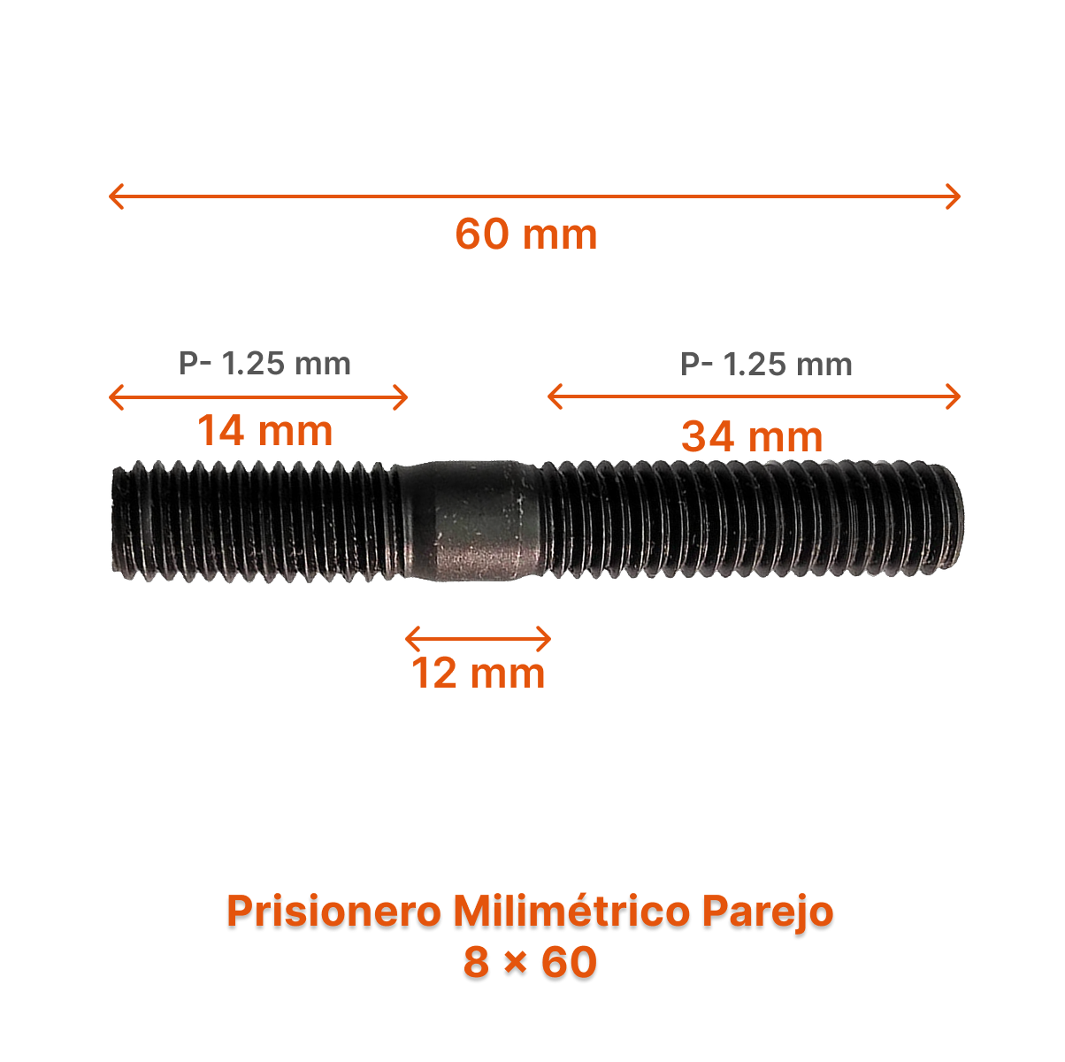 Prisionero Milimétrico Parejo M8 – Varias Medidas
