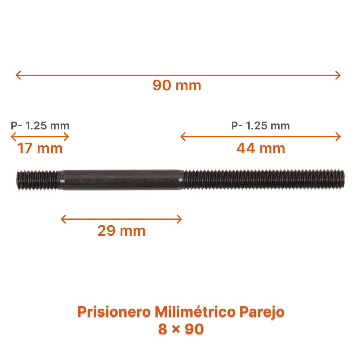 Prisionero Milimétrico Parejo M8 – Varias Medidas