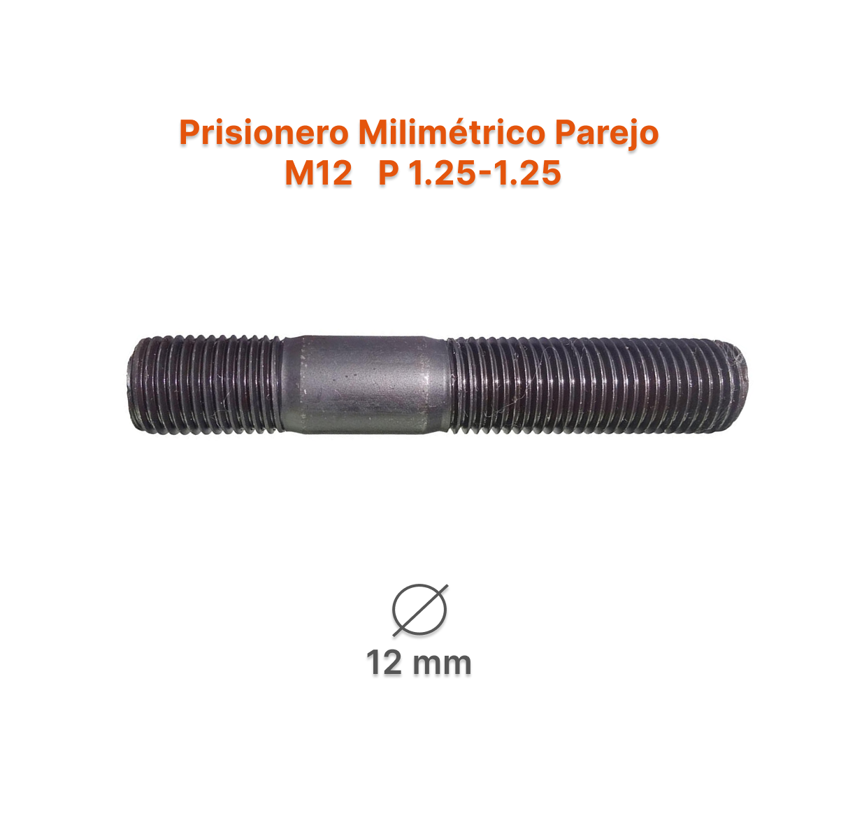 Prisionero Milimétrico Parejo M12 P 1.25 – Varias Medidas