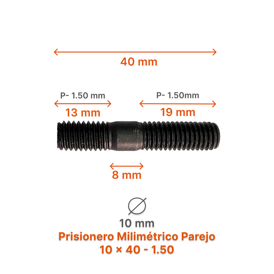 Prisionero Milimétrico Parejo M10-P 1.50 – Varias Medidas
