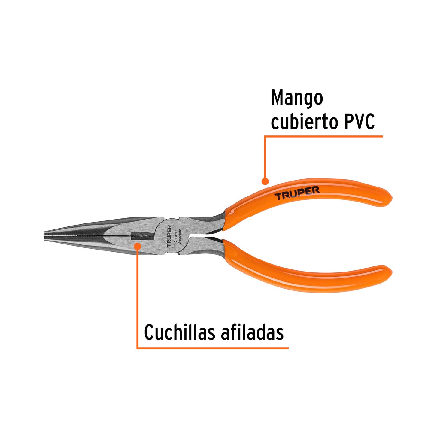 Pinza de Punta y corte 6" con Mango PVC – Truper