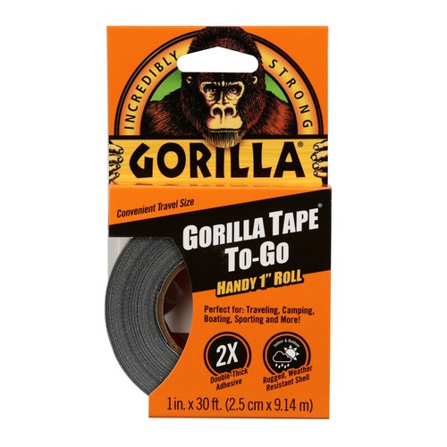 Gorilla Tape To-Go Handy 1" Roll – Cinta Adhesiva Alta Resistencia 2,5 cm x 9,14 m