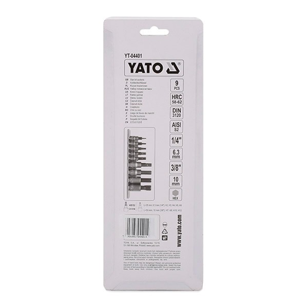 Juego de Dados Allen 9 Piezas 1/4” y 3/8” – Yato