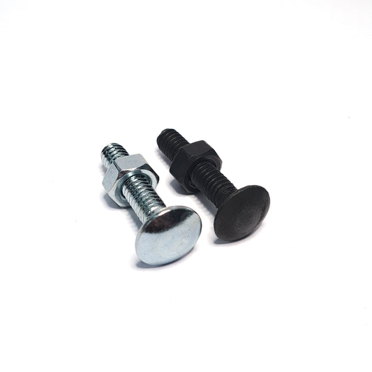 Pack Pernos Coche NC 1/4 x 1 1/4 con Tuerca – Zincado o Negro – 100 Unid Aprox